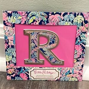 NEW Lilly Pulitzer Monogram Sticker Letter R Seen and Heard